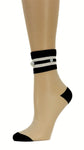 Decent White Striped Custom Sheer Socks with beads - Global Trendz Fashion®