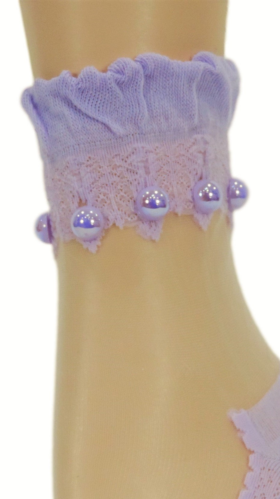 Elegant Purple Custom Sheer Socks with beads - Global Trendz Fashion®