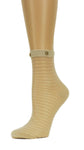 Striped Beige Custom Sheer Socks with beads - Global Trendz Fashion®