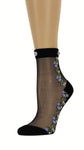 Delicate Flowers Custom Sheer Socks with beads - Global Trendz Fashion®