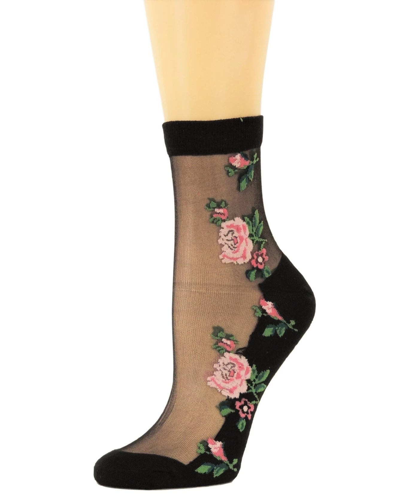 Two Peach Roses Sheer Socks - Global Trendz Fashion®