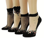 Chanadlier Sheer Socks (Pack of 4 Pairs) - Global Trendz Fashion®