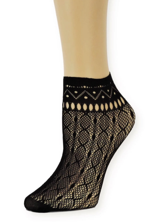 Black Night Ankle Mesh Socks - Global Trendz Fashion®