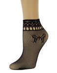 Swallowtail Black Ankle Mesh Socks - Global Trendz Fashion®