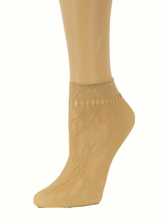 Texas Beige Ankle Mesh Socks - Global Trendz Fashion®