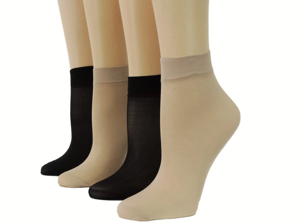Beige/Black Nylon Socks (Pack of 10 pairs) - Global Trendz Fashion®