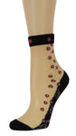 Maroon Flowers Custom Sheer Socks with beads - Global Trendz Fashion®