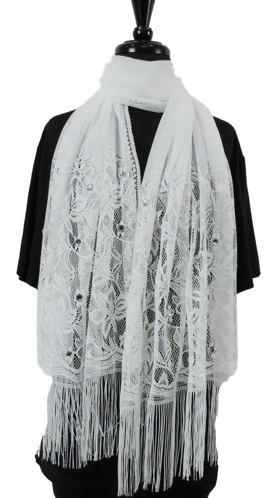 Handmade White Net Scarf - Global Trendz Fashion®