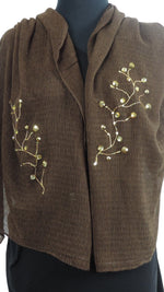Handmade Dark Brown Crinkle Henna Scarf - Global Trendz Fashion®