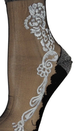 Silver Henna Sheer Socks - Global Trendz Fashion®