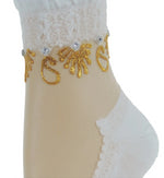 Shinny Golden Henna Sheer Socks - Global Trendz Fashion®