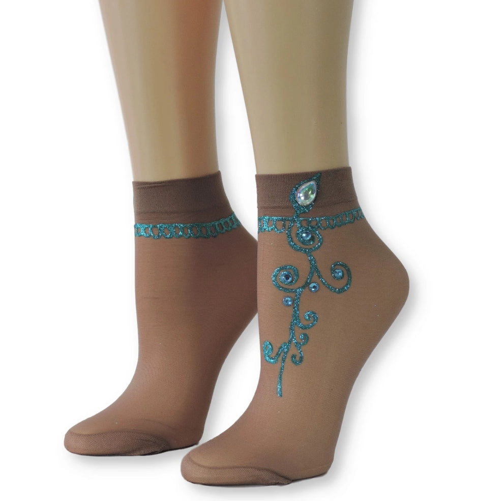 Elegant Henna Sheer Socks - Global Trendz Fashion®