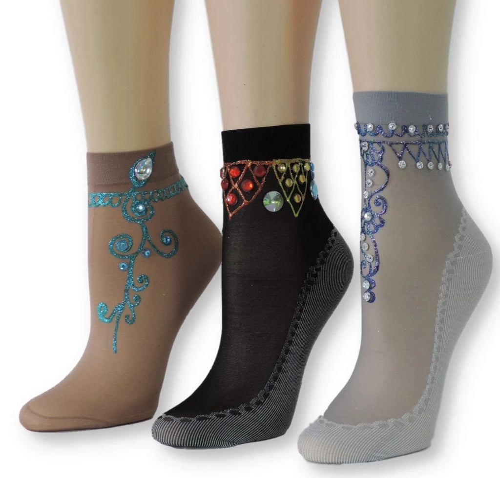 Henna Sheer Socks (Pack of 3 Pairs) - Global Trendz Fashion®