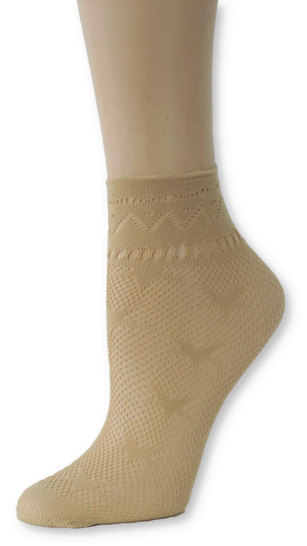 Beige Star Ankle Mesh Socks - Global Trendz Fashion®