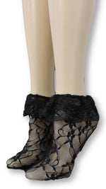 Coal Mesh Socks with edging lace - Global Trendz Fashion®