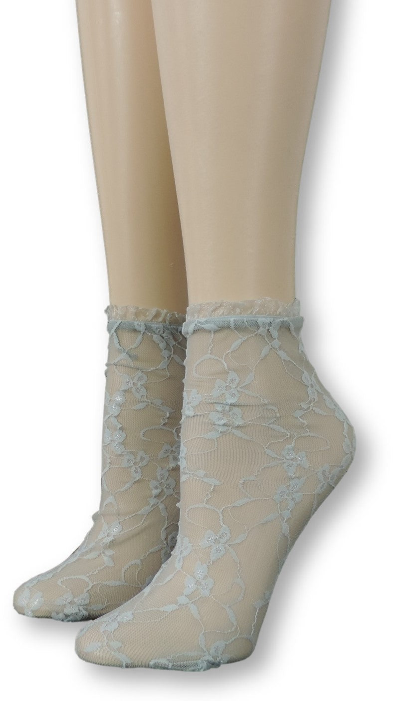 Silver Charm Mesh Socks with frill - Global Trendz Fashion®
