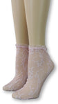 Rose Pink Mesh Socks with frill - Global Trendz Fashion®