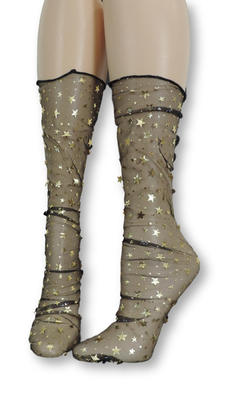 Golden Shiny Tulle Socks - Global Trendz Fashion®