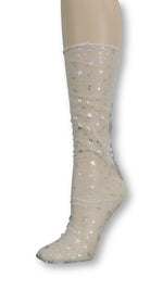 Silver Shiny Tulle Socks - Global Trendz Fashion®
