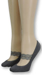 Pewter Ankle Socks with toile lace - Global Trendz Fashion®