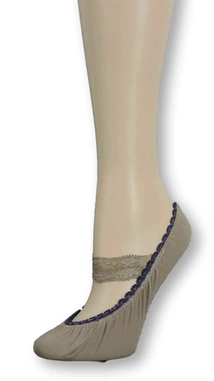 Stone Grey Ankle Socks with lace - Global Trendz Fashion®