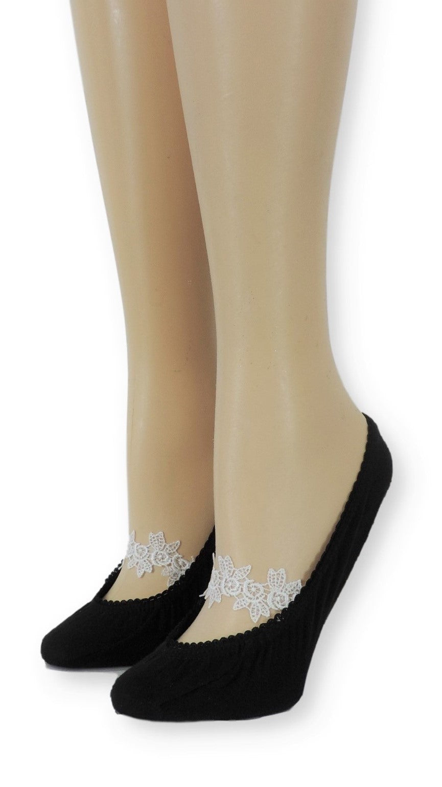Ankle Socks with White Flower Lace - Global Trendz Fashion®