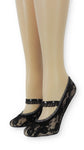 Black Ankle Mesh Socks with Frill strap - Global Trendz Fashion®