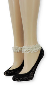 Jade Ankle Mesh Socks with Antique Lace - Global Trendz Fashion®