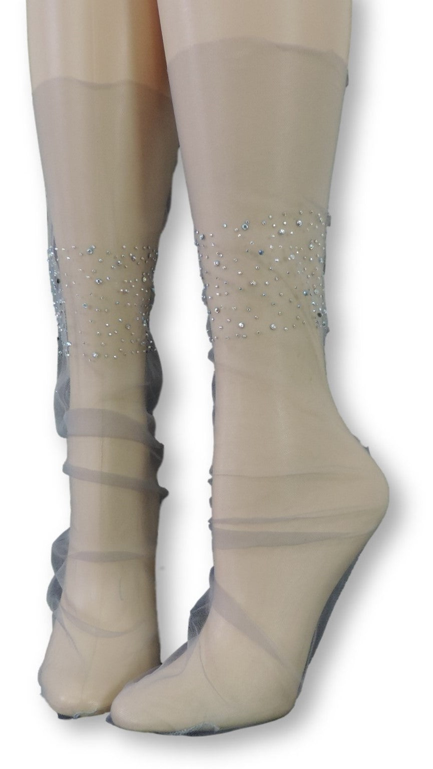 Rich Tulle Socks with Crystals - Global Trendz Fashion®