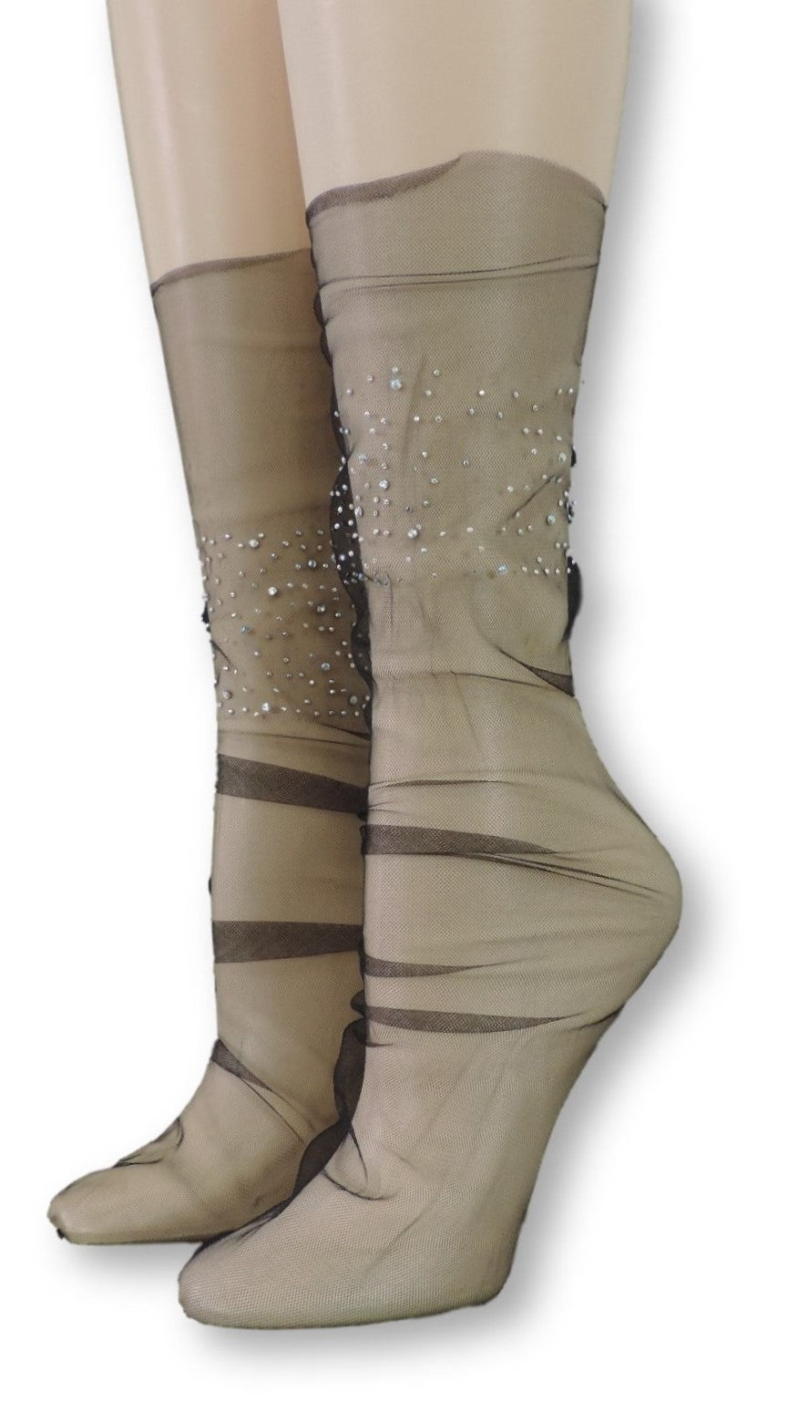 Bold Tulle Socks with Crystals - Global Trendz Fashion®