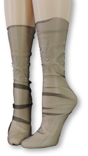 Bold Tulle Socks with Crystals - Global Trendz Fashion®