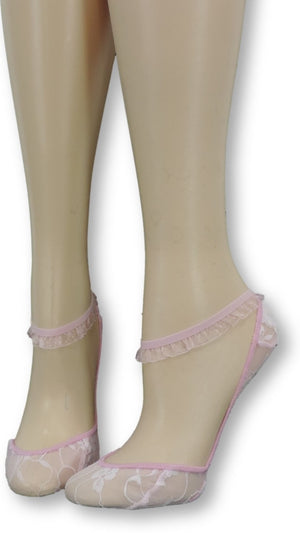 Flamingo Ankle Mesh Socks with Frill - Global Trendz Fashion®