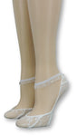 Silky White Ankle Mesh Socks with Frill - Global Trendz Fashion®