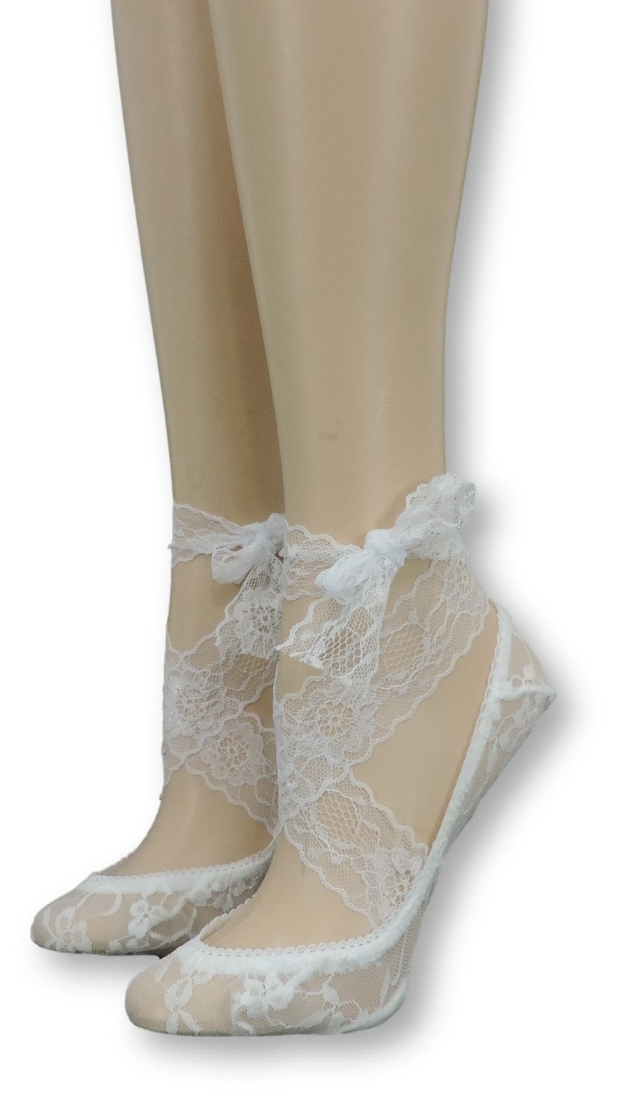 Porcelain Ankle Mesh Socks with long Mesh Strap - Global Trendz Fashion®