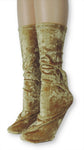 Golden Crushed Velvet Socks - Global Trendz Fashion®