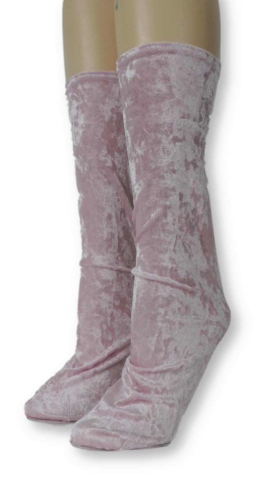 Mauve Crushed Velvet Socks - Global Trendz Fashion®