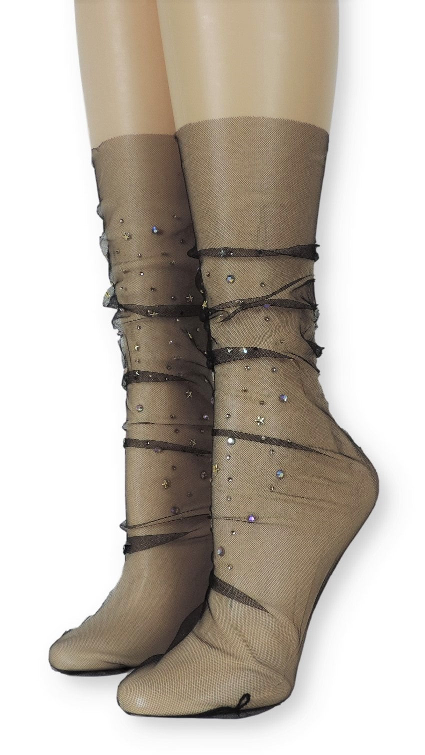 Dashing Tulle Socks with crystals - Global Trendz Fashion®