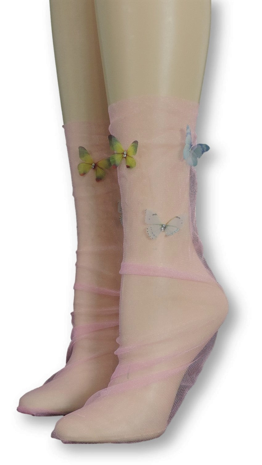 Baby Pink Tulle Socks with butterflies - Global Trendz Fashion®