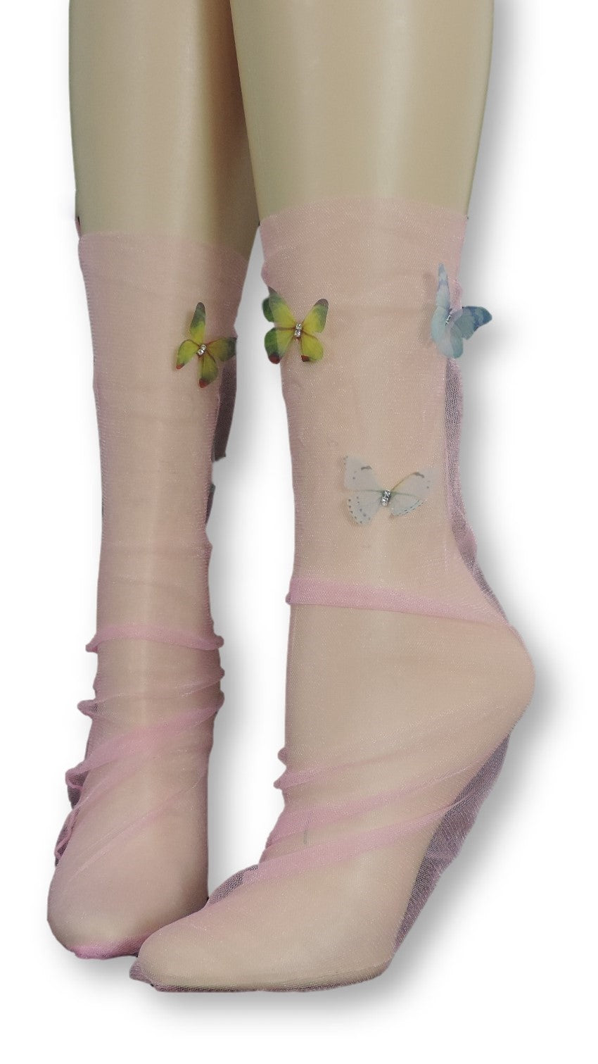 Baby Pink Tulle Socks with butterflies - Global Trendz Fashion®