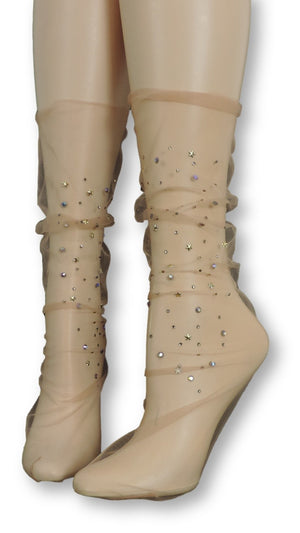 Elegant Tulle Socks with crystals - Global Trendz Fashion®