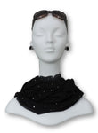 Black Embellished Viscose Scarf - Global Trendz Fashion®
