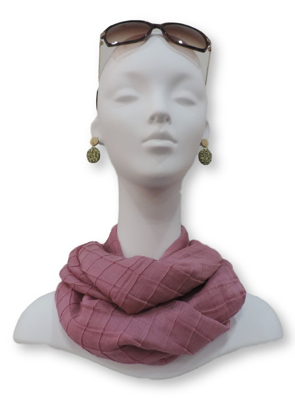 Sweet Pink Cotton Pleated Scarf - Global Trendz Fashion®