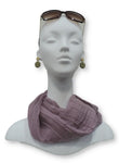 Mauve Purple Cotton Pleated Scarf - Global Trendz Fashion®
