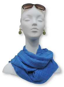 Happy Blue Cotton Pleated Scarf - Global Trendz Fashion®