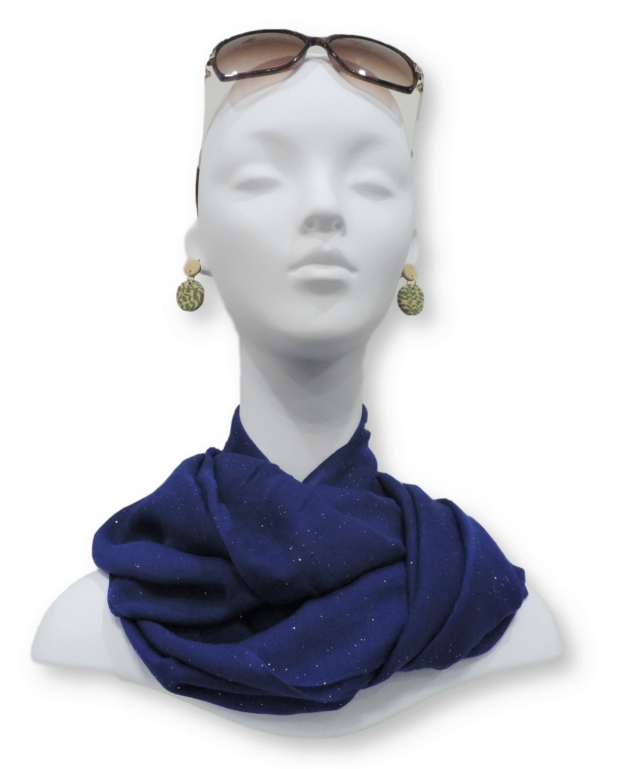Royal Blue Glitter Viscose  Scarf - Global Trendz Fashion®