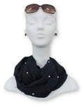 Navy Blue Crinkle Pearl Scarf - Global Trendz Fashion®