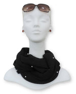 Jet Black Crinkle Pearl Scarf - Global Trendz Fashion®