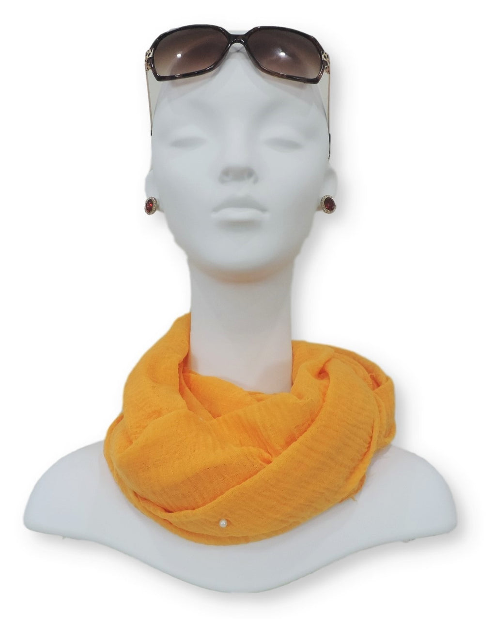 Turmeric Yellow Crinkle Pearl Scarf - Global Trendz Fashion®