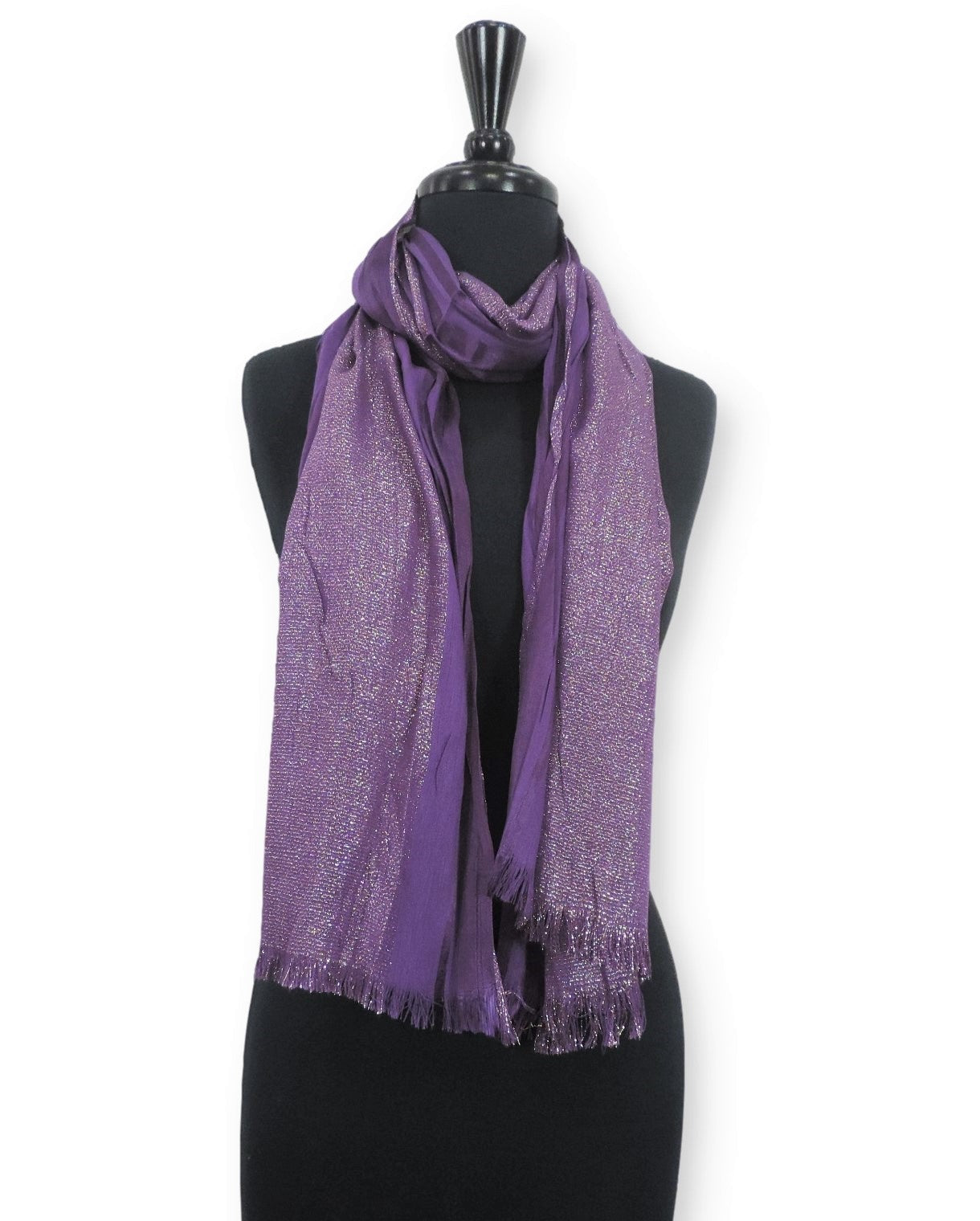 Violet Shimmer Cotton Scarf - Global Trendz Fashion®