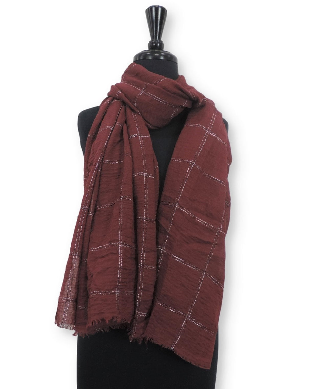 Currant Embroidered Bubble Cotton Scarf - Global Trendz Fashion®